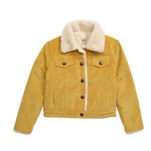 *TUCKER + TATE Faux Fur Collar Yellow Corduroy Jacket